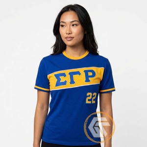 T-shirt en jersey de coton de haute qualité à col rond et manches courtes, écologique, respirant et à séchage rapide pour l'été, Sigma Gamma Rho, sororité féminine - Product Image 3