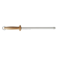 Aiguiseur de couteaux en céramique blanche avec manche en bois de hêtre écologique, grain fin 800-1500, acier inoxydable résistant aux chocs, anneau de suspension