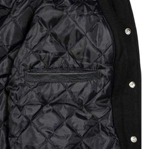 High Quality Street Style Varsity Jacket for Men Trendy Sportswear Wool Fabric Leather Sleeves Letterman Jackets - Product Image 3