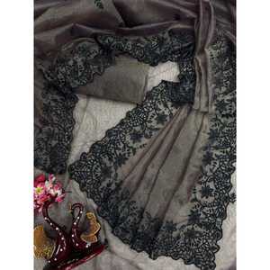 <b>Beautiful</b> Thread Embroidery Work Party Wear Saree Other Ethnic Accessories - Product Image 6