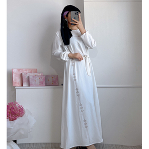 Vestidos Elegantes para Mujer al por Mayor, Vestidos Modestos con Mangas, Diseño de Lujo con Pedrería Dorada de Oriente Medio, Dubái, Abaya Árabe Larga para Mujer - Product Image 6