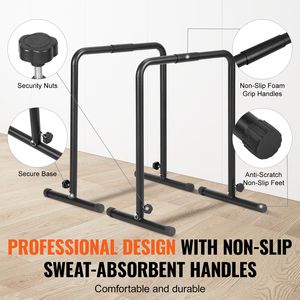 Stazione per Dip in Acciaio Resistente con Capacità di 200 Kg, Stabilizzatore Regolabile in Altezza per Allenamento Fitness - Product Image 5