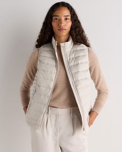<b>Women's</b> Long Casual Quilted Polyester Filled <b>Vest</b> Stand Collar Zipper Waistcoat Lightweight Puffer Outerwear <b>for</b> Winter Warmth - Product Image 1