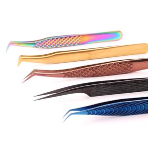 Pinzas de Pestañas Premium Personalizadas Punta de Fibra de Colores Personalizados Pinzas de Extensión de Pestañas Tipo de Punta Puntiaguda para Eficaz - Product Image 2