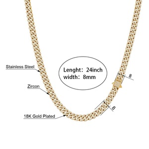 Mens Moissanite 925 Silver Iced Out Cuban Link Chain Gold Tone Luxury <b>Statement</b> <b>Necklace</b> Fashion Jewellery - Product Image 6