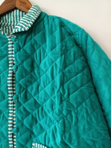 <b>Ladies</b> Velvet Quilted Reversible Floral Pattern Cotton Luxury Casual Winter <b>Jacket</b> - Product Image 2