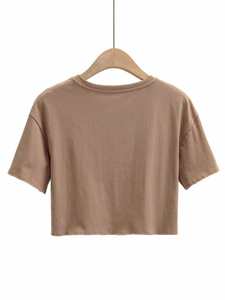 Camiseta Corta de Moda con Hombros Caídos - Camiseta de Mujer de Corte Holgado y Largo Corto 2025 - Product Image 3