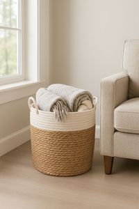 Cesta organizadora moderna para el hogar, contenedor de almacenamiento de alta gama, esencial para la decoración contemporánea, elegante cesta de almacenamiento para el hogar - Product Image 4