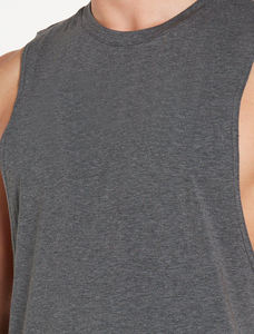 Débardeur Homme Respirant en Coton Tricoté avec Strass et Imprimé Personnalisé, Col Rond, Manches Tombantes, Sans Marque, pour la Gym, Vente en Gros - Product Image 4