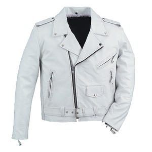 Chaqueta de Cuero para Motocicleta HMB-0504B para Hombre, Negra, Resistente al Viento, Estilo Veraniego, con Cierre de Cremallera para Motociclistas - Product Image 4