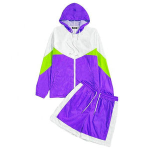 Custom Men Short Sets Windbreaker Jacket Zip up and Short Set Wind Breaker Jacket <b>Hoodie</b> CustomMade Windbreak Short Sets - Product Image 4