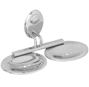 Support mural double face en acier inoxydable pour savon et éponge de douche – Fournisseur ménager - Product Image 1