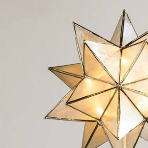 Adorno de árbol de Navidad con estrella morava iluminada, hecho a mano, de metal dorado, estrella 3D para luces LED, decoración navideña brillante. - Product Image 5