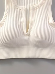 Womens V Cutout Racerback Sports <b>Bra</b> <b>Stretch</b> Compression Fitness Bralette Circular Knit Gym Singlet Everyday Athleisure Tank - Product Image 4