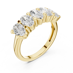 Anillo de Compromiso Glamuroso Lady Jewels Chapado en Oro de 14K para Mujer con Diamantes de Corte Ovalado y Diseño Étnico Brillante - Product Image 6