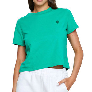 Camiseta Corta para Mujer, Cuello Redondo, Suave, Informal, Perfecta para Uso Diario y Estilo Relajado de Verano - Product Image 1