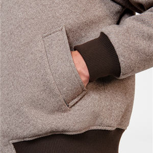 Chaqueta Varsity Premium de Color Sólido para Hombre, 100% Algodón, Transpirable, Hecha a Medida, Estilo Urbano, Abrigo Cálido de Invierno para Uso Diario Informal - Product Image 4