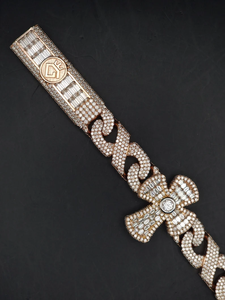 Collar con Cruz de Diamantes Moissanite Iced Out, Cadena de Plata Esterlina 925, Joyería Bling - Product Image 6