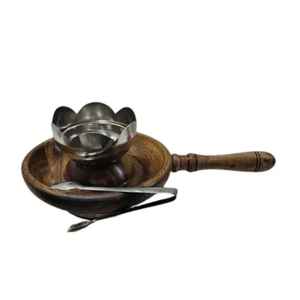 Quemador de incienso árabe de madera más vendido, diseño metálico para Ramadán y Eid, soporte de incienso con acabado pulido, Mabkhara moderna - Product Image 4