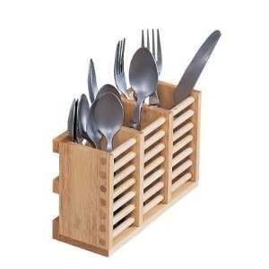Porte-couverts rectangulaire de qualité standard, pour cuillères, fourchettes et couteaux, en bambou, à bas prix - Product Image 4