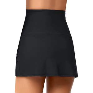 2025 Women's High Waisted Fitness Swim <b>Skirt</b> Tulip Hem Shirring Bikini Bottoms Swimwear - Product Image 4