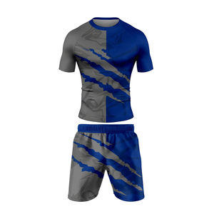 Ensemble de vêtements de sport de compression pour hommes OEM, haut de protection contre les éruptions cutanées et short de MMA, graphismes personnalisés pour le kickboxing, le jiu-jitsu, l'entraînement physique - Product Image 4