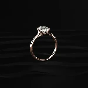 Anillo de compromiso ovalado solitario con piedra mística para mujer con claridad VVS-VS certificada por IGI - Product Image 3