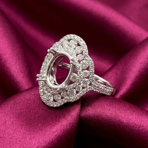 Fabricante de Joyería Fina Propone un Diseño Popular de Anillo de Compromiso de Oro Rosa de 18K con Diamante Real en Forma Ovalada para Mujer - Product Image 1