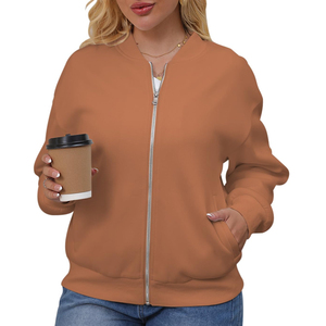 Solid Color Women Bomber <b>Jacket</b> Comfortable <b>Lightweight</b> Zip Front Casual Wear <b>Ladies</b> Bomber <b>Jacket</b> for Streetwear Fashion - Product Image 5