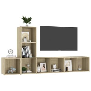 Set di mobili TV 3 pezzi in legno di quercia di Sonoma per soggiorno - Product Image 3