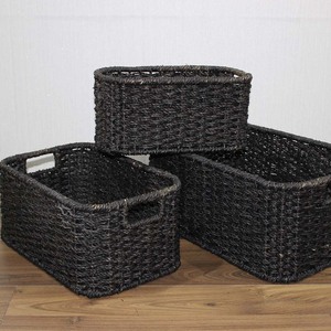 Top Ranking Rectangular <b>Wicker</b> <b>Basket</b> Woven Storage <b>Basket</b> Set with Built-in <b>Handles</b> - Product Image 5