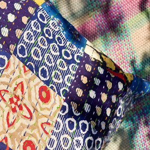 Designer Colorful Flover And Ottoman 100% Cotton Multipattern Embroidered <b>Cushion</b> <b>Covers</b> Hand Knitted <b>Covers</b> For Home Decor - Product Image 2
