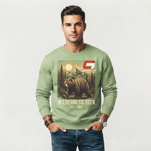Sweat-shirt pour homme avec impression graphique, en molleton doux, vêtement décontracté avec motifs imprimés originaux, construction légère, confortable - Product Image 1