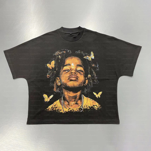 T-shirts à prix réduit, T-shirt personnalisé à manches courtes, imprimé graphique DTG, coton lourd 100%, style streetwear oversize - Product Image 1