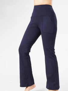 Pantalon de yoga évasé taille haute pour femme avec poches, extensible, pour fitness et entraînement, coupe bootcut, vêtements de sport - Product Image 2