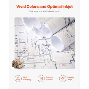 Wide Format 30 X 500 ft Plotter Roll 2 Rolls Set Master Rolls for CAD Bond 20 LB Bond Paper for CAD <b>Drawings</b> Engineering Plans - Product Image 5