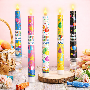 Velas de Cumpleaños Personalizadas con Impresión Colorida para Fiestas – Velas Cónicas con Nombre Personalizado para Celebraciones - Product Image 1