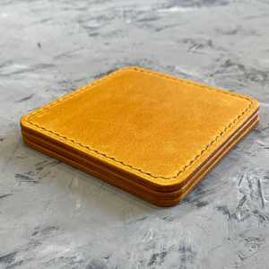 Eco Friendly Leather Coasters Set Durable Drink Coaster Heat Resistant Non Slip Table Protection Stylish GLC-0006 - Product Image 6