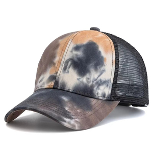 Men's <b>Tie</b> Dye Trucker Caps Mesh <b>Back</b> Adjustable Snapback Breathable Lightweight Outdoor Casual Street Wear Hats Premium Quality - Product Image 1