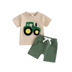 Ensemble 2 pièces pour garçons, best-seller de l'été, qualité supérieure, 100% coton tricoté, marque personnalisée, design personnalisé, imprimé, manches courtes - Product Image 5