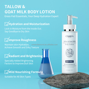 Lotion corporelle hydratante et éclaircissante sans parfum au lait de chèvre et suif de bœuf pour enfants et adultes, personnalisable avec votre logo, pour femmes et hommes - Product Image 4