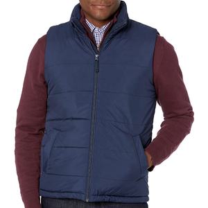 Chaleco acolchado para hombre, prendas de vestir cálidas, chaleco sin mangas, chaquetas con cuello levantado, chalecos de invierno para adultos, chalecos de poliéster de Color personalizado - Product Image 1