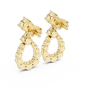 Boucles d'oreilles en argent 925 Golden Glow CVD LAB GROWN Bijoux de mariée pour la fête de mariage - Product Image 6