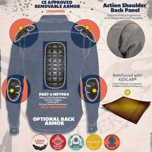 Chemise de motard en flanelle à carreaux grande taille pour homme en cuir 2025, renforcée par des fibres d'aramide pour la conduite à moto - Product Image 5