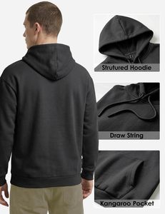 Sweat-shirt à capuche en molleton épais pour homme, coupe oversize, chaud, hiver, décontracté, style urbain, manches longues - Product Image 4