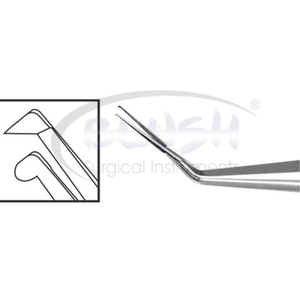 Inamura Capsulorhexis Forceps Angled w/ Marks 1.8mm Incision Stainless Steel Ophthalmic <b>Instrument</b> By Blush <b>Surgical</b> - Product Image 3