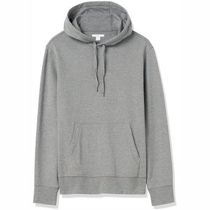Sweat-shirt à capuche gris pour homme, coupe classique, 100% coton, tissu molletonné français, couleur unie, vêtement d'automne, look tendance et élégant, unisexe - Product Image 3