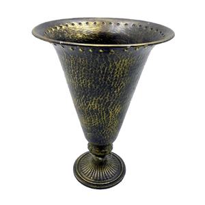 Florero de Metal de hierro para decoración del hogar único interior negro con acabado de lavado de latón estilo clásico para bodas - Product Image 1