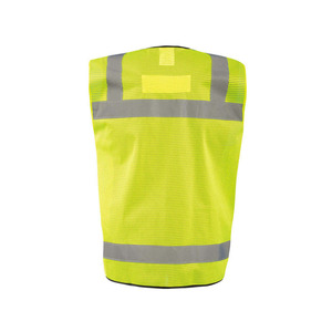 High Visibility Reflective Safety Vest with Zipper Mesh <b>Fabric</b> Utility Pockets and <b>Silver</b> Reflective Stripes for men - Product Image 4