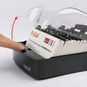 Soporte transparente para tarjetas de visita, caja de exhibición de tarjeta de nombre con botón pulsador de mesa de plástico, soporte para tarjetas de visita - Product Image 6